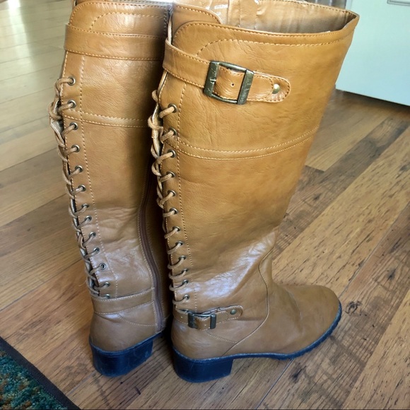 *Sold in bundle trade*  Camel Colored Tall Boots 8 - Picture 2 of 5